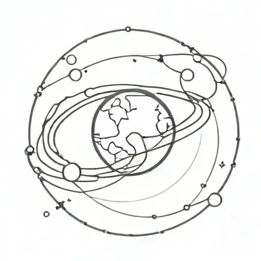 Ring surrounding a planet tattoo design idea