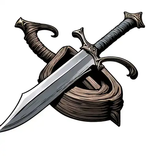 Bible Sword wrapped tattoo design idea