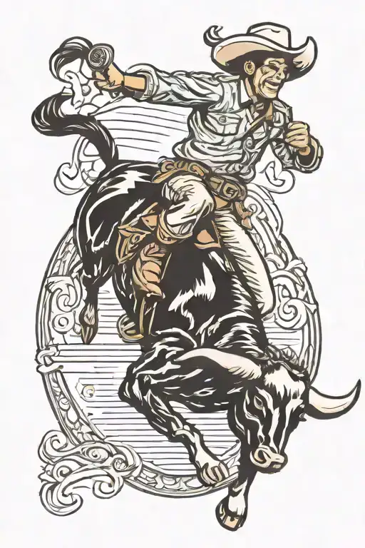 bull rider tattoo design idea