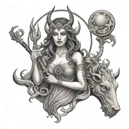 hecate goddess tattoo design idea