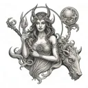 hecate goddess tattoo design idea