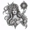 hecate goddess tattoo design idea