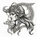 hecate goddess tattoo design idea