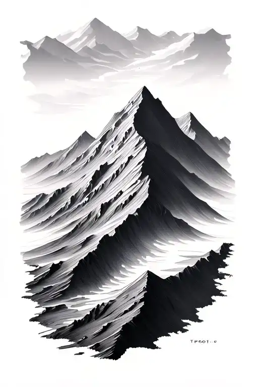 topography map lines making a mountain tattoo design idea