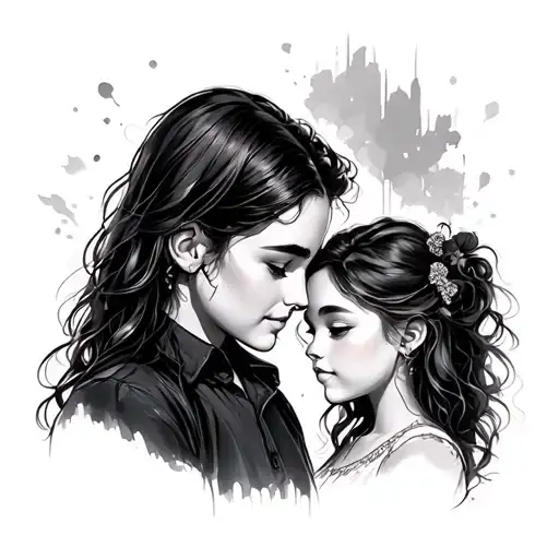 Daddy Daughter tattoo design idea