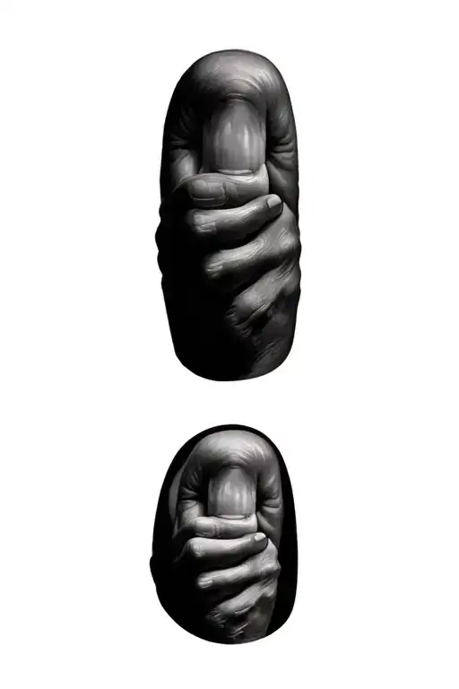 finger tattoo for granddaughter and grandmother holding tattoo design idea