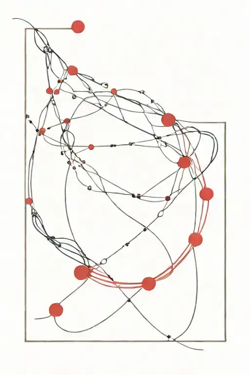 red string theory wrap around tattoo design idea