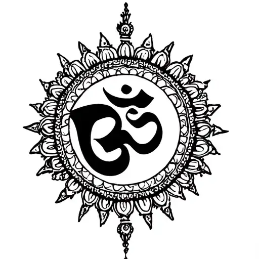 Sudarshan Chakra and trishul Om tattoo design idea