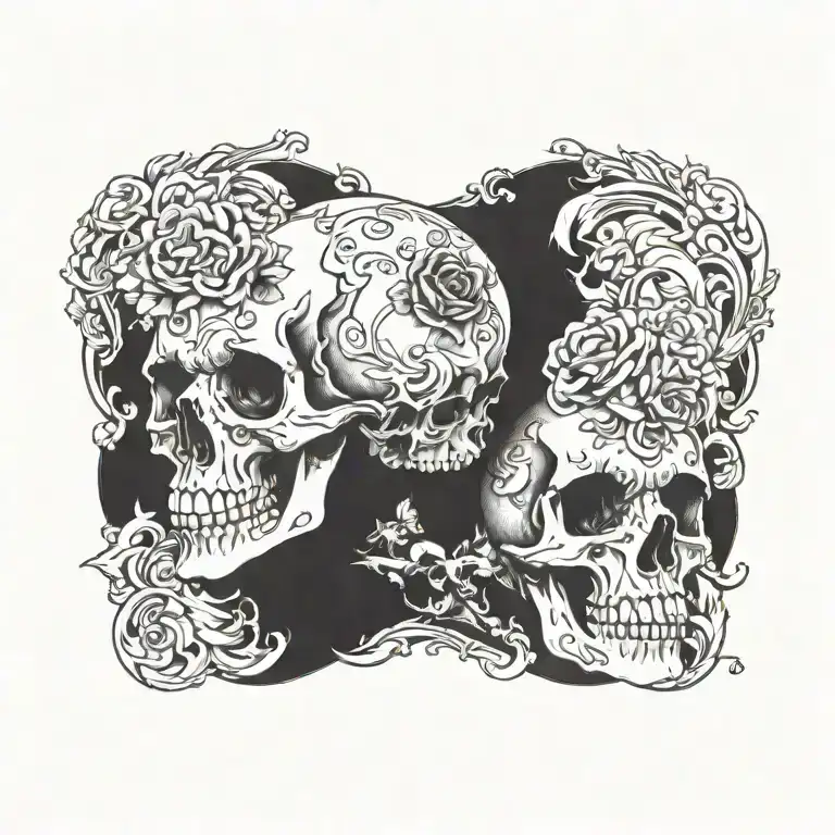 "such as we are, you will be" quote surrounded by skull  tattoo design idea