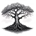 yggdrasil tree of family tree intertwined tattoo design idea
