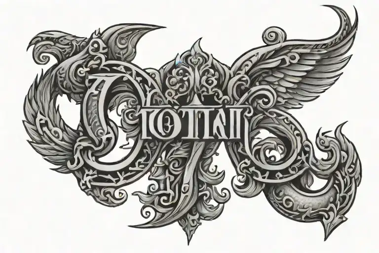 write TOTO and AARTI as one name and create a logo tattoo design idea
