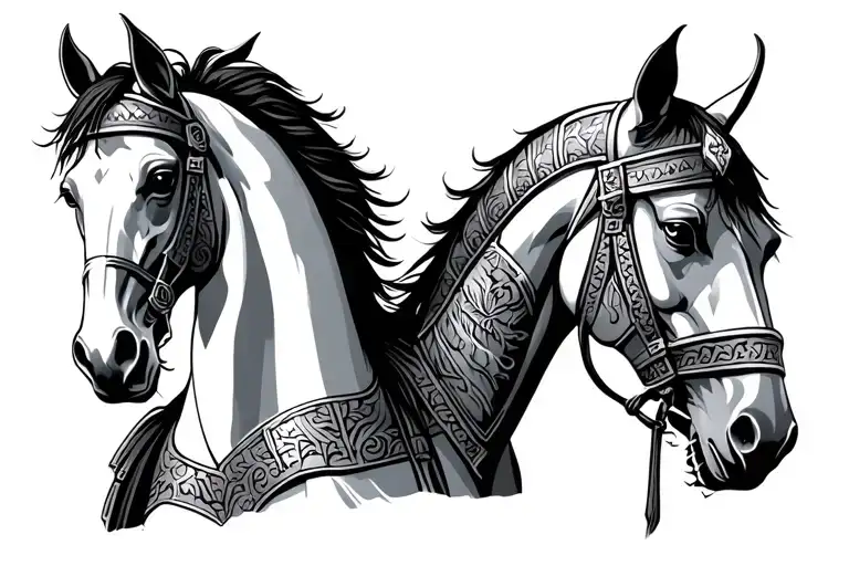 greek roman horse warrior tattoo design idea