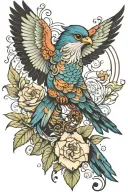 echo and karma bird tattoo design idea