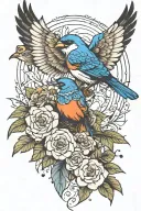 echo and karma bird tattoo design idea