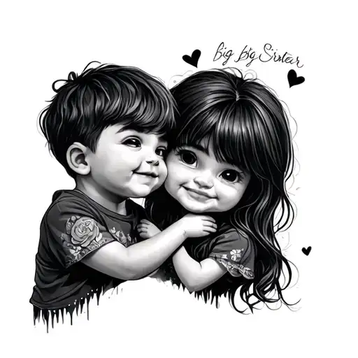 funny tattoos big sister little brother  tattoo design idea