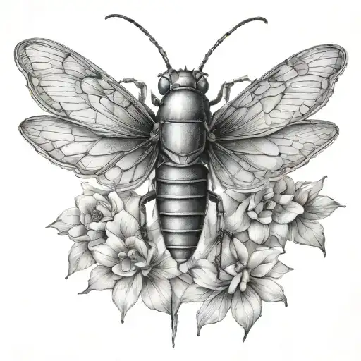 Katydid tattoo design idea
