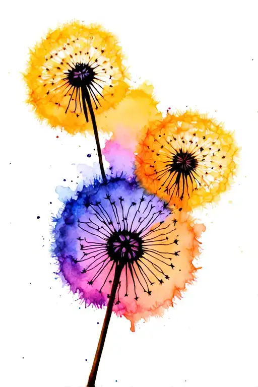 dandelion spread 5 seeds tattoo design idea