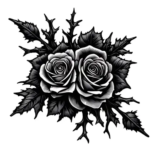 A court of thorns and roses intertwined tattoo design idea