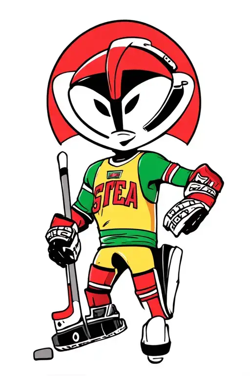marvin the martian as a goalie tattoo design idea