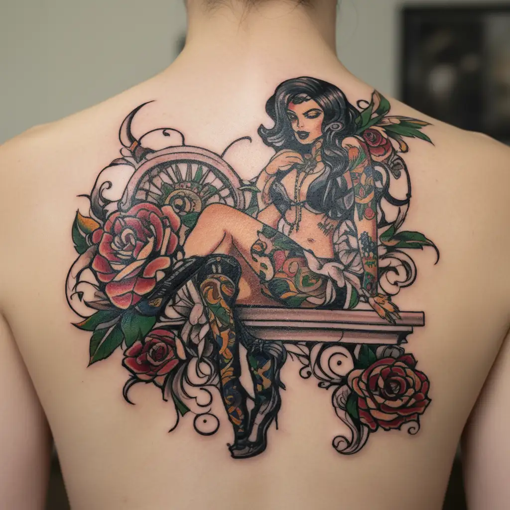 shemale stripper tattoo design idea