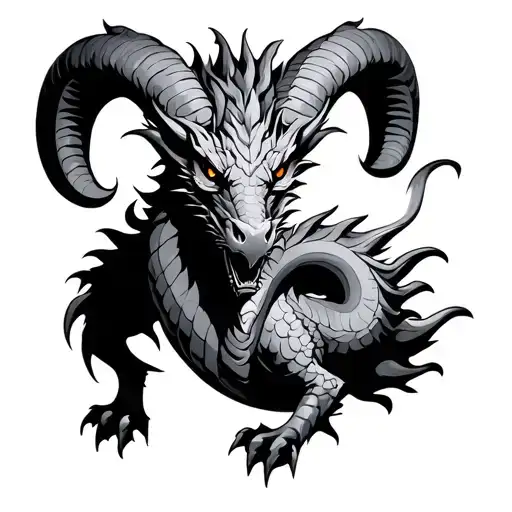 Aries Dragon tattoo design idea