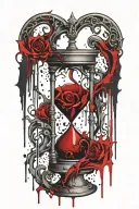 goth inspired hourglass dripping blood tattoo design idea