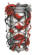 goth inspired hourglass dripping blood tattoo design idea