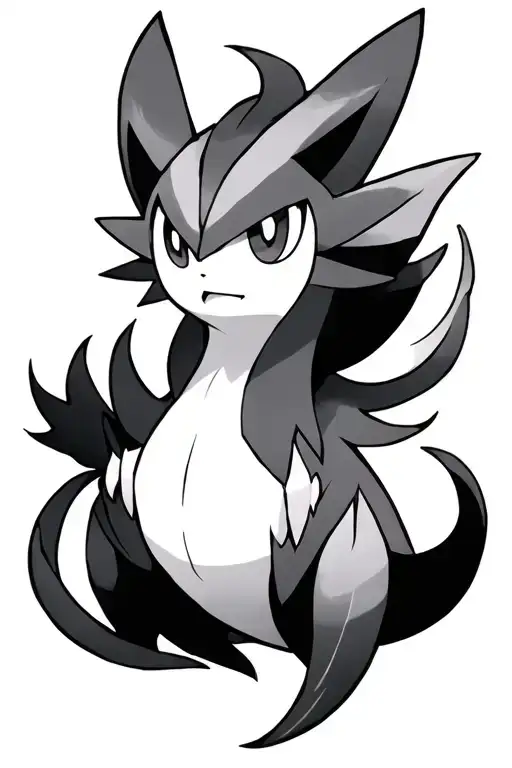 ninetail Pokémon detailed on thigh tattoo design idea