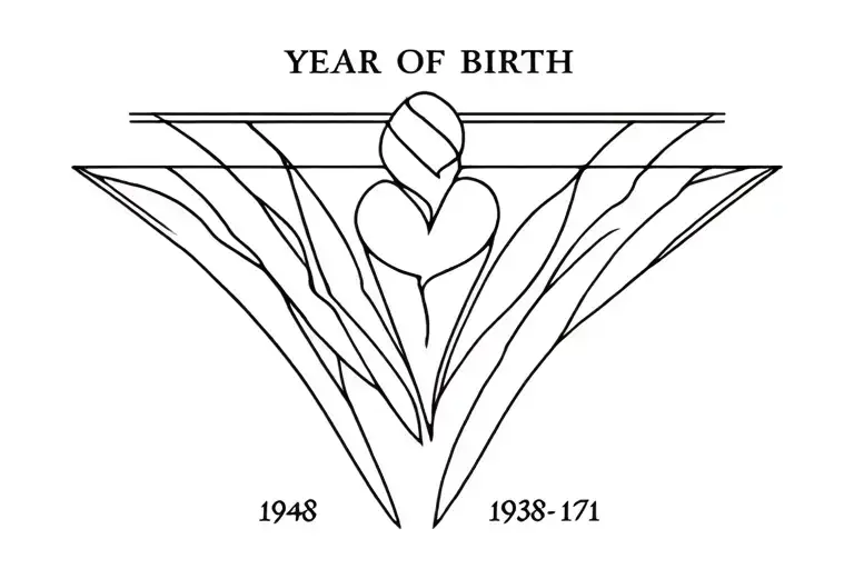 Year of birth 1938, 1943, 1968 and 1971 tattoo design idea