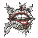 lips with nickname "Supernova" tattoo design idea