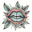 lips with nickname "Supernova" tattoo design idea