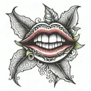 lips with nickname "Supernova" tattoo design idea