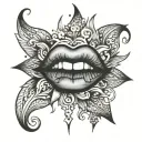 lips with nickname "Supernova" tattoo design idea