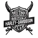 harley davidson bar and shield withname Brittany inside bar tattoo design idea