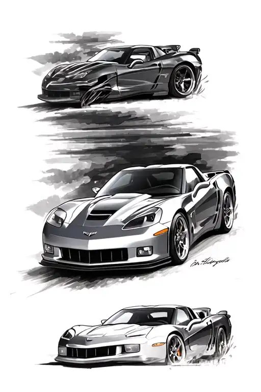 2009 c6 zr1 Corvette tattoo design idea