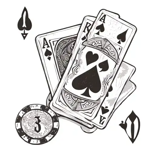 an old western poker game tattoo design idea