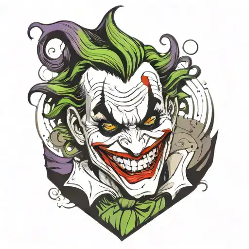 joker smile tattoo design idea