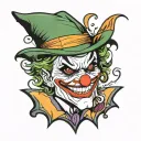 joker smile tattoo design idea