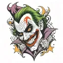 joker smile tattoo design idea