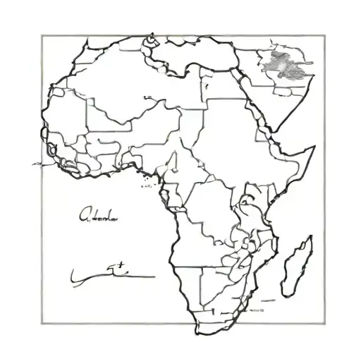map of africa continent tattoo design idea