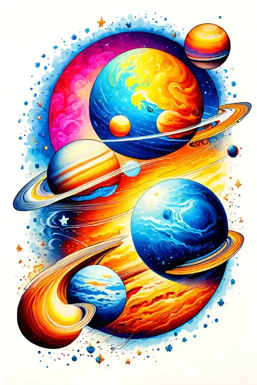celestial bodies tattoo design idea
