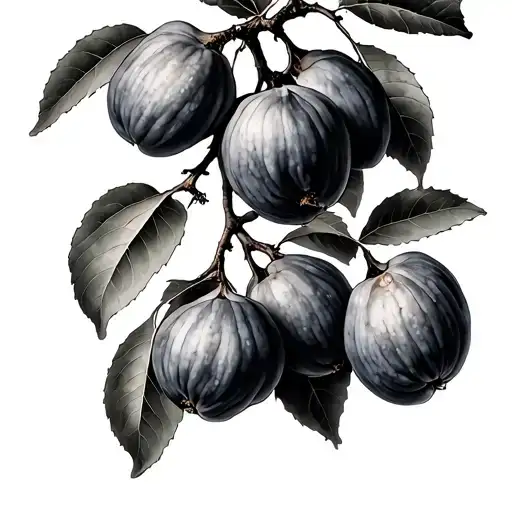 fig tree with falling figs tattoo design idea