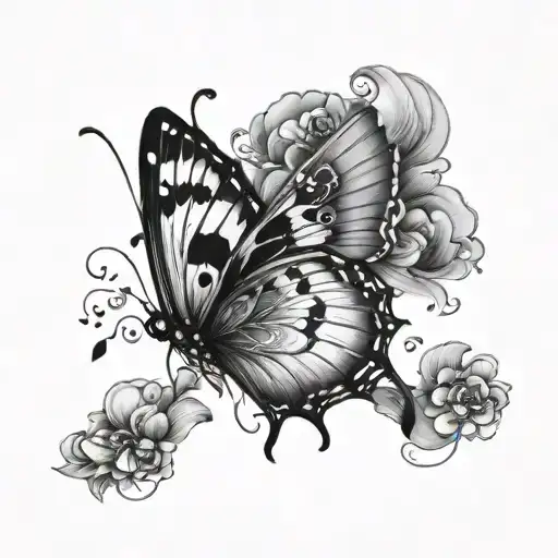 semicolon inside butterfly tattoo design idea