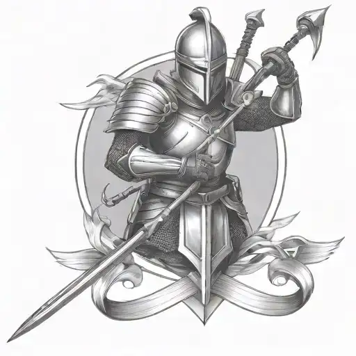 knight bow arrow design tattoo design idea