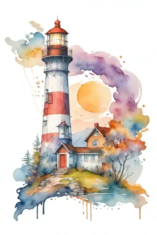 light house standing tall tattoo design idea