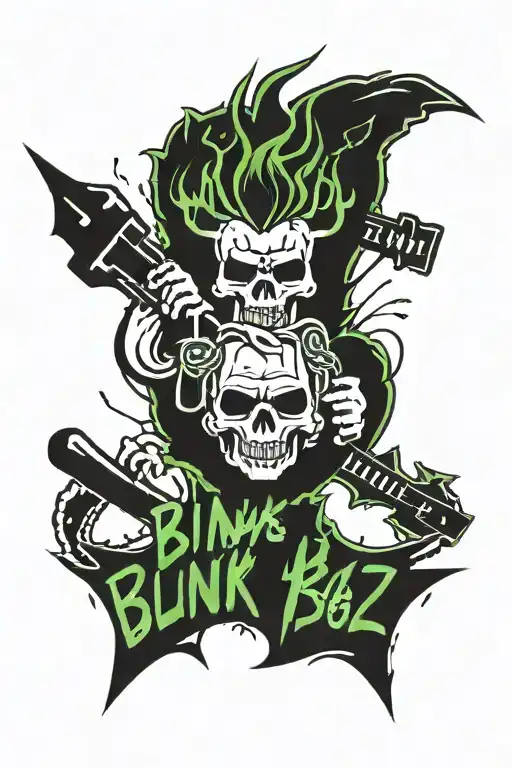 blink 182 logo and green day logo with dates 09-11-2024 for blink 182 and 15-11-2024 for green day tattoo design idea