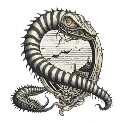 beetlejuice sandworm handbook tattoo design idea