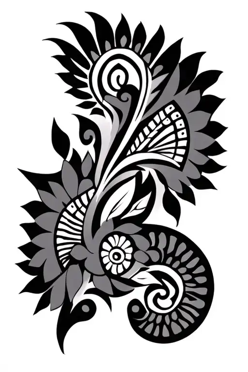 Ethiopian traditional patterns tattoo design idea