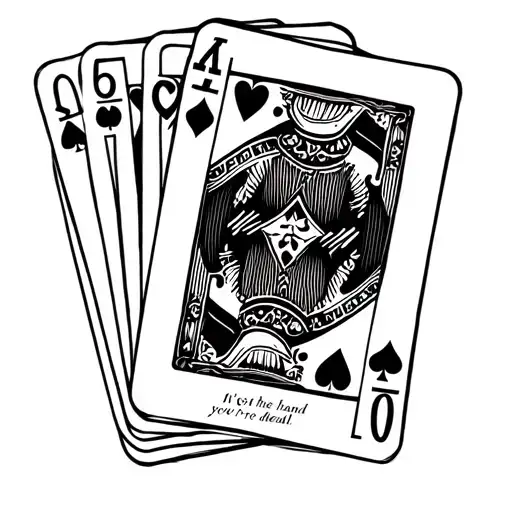 "It's not the hand you're dealt" 7 and 2 cards spread tattoo design idea