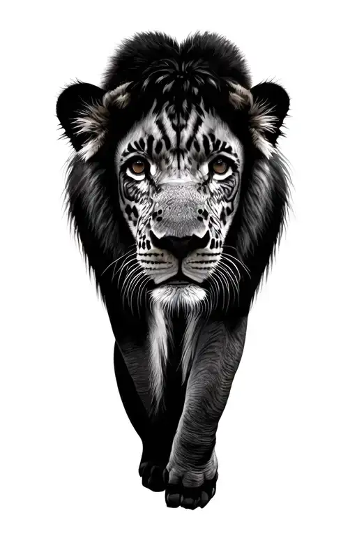 african big five animals tattoo design idea